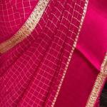 Elision Dark Pink Banarasi Viscose Silk Saree With Woebegone Blouse Piece