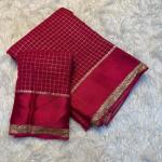 Elision Dark Pink Banarasi Viscose Silk Saree With Woebegone Blouse Piece