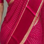 Elision Dark Pink Banarasi Viscose Silk Saree With Woebegone Blouse Piece