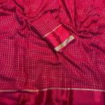 Elision Dark Pink Banarasi Viscose Silk Saree With Woebegone Blouse Piece