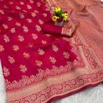 Prettiest Dark Pink Soft Silk Saree With Majesty Blouse Piece