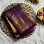 Gleaming Purple Soft Silk Saree With Moiety Blouse Piece