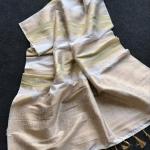 Exemplary Beige Banarasi Dola Silk Saree With Aplomb Blouse Piece
