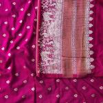 Majesty Dark Pink Banarasi Dola Silk Saree With Fancifull Blouse Piece