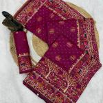 Embrocation Purple Pashmina Saree With Beauteous Blouse Piece