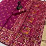 Embrocation Purple Pashmina Saree With Beauteous Blouse Piece