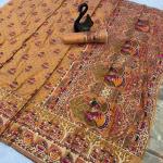 Scintillating Yellow Pashmina Saree With Smart Blouse Piece