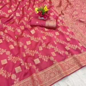 Seraglio Dark Pink Soft Silk Saree With Delectable Blouse Piece