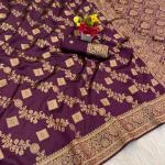 Exceptional Purple Soft Silk Saree With Twirling Blouse Piece