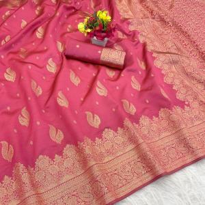 Gorgeous Dark Pink Soft Silk Saree With Eye-catching Blouse Piece