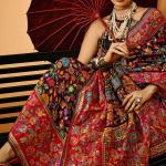 Sensational Black Pashmina Saree With Diaphanous Blouse Piece