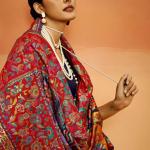 Prodigal Navy Blue Pashmina Saree With Magnificat Blouse Piece