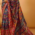 Prodigal Navy Blue Pashmina Saree With Magnificat Blouse Piece