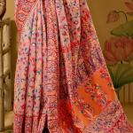Nemesis Pink Pashmina Saree With Luminous Blouse Piece
