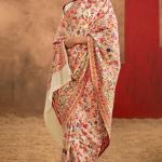 Rhapsodic Beige Pashmina Saree With Glorious Blouse Piece