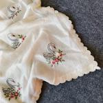 Snappy Off White Embroidery Work Kota Doriya Silk Saree With Elegant Blouse Piece