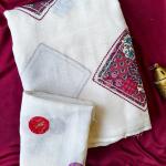 Unequalled Off White Embroidery Work Pure Linen Silk Saree With Capricious Blouse Piece