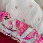 Seraglio Off White Embroidery Work Kota Doriya Silk Saree With Splendorous Blouse Piece
