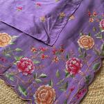 Resonant Lavender Embroidery Work Tussar Silk Saree With Enthralling Blouse Piece