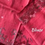 Nemesis Pink Embroidery Work Tussar Silk Saree With Desuetude Blouse Piece