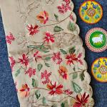 Evocative Beige Embroidery Work Tussar Silk Saree With Staggering Blouse Piece