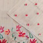 Evocative Beige Embroidery Work Tussar Silk Saree With Staggering Blouse Piece
