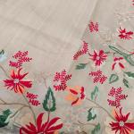 Evocative Beige Embroidery Work Tussar Silk Saree With Staggering Blouse Piece