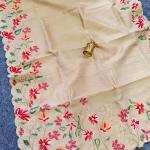 Evocative Beige Embroidery Work Tussar Silk Saree With Staggering Blouse Piece