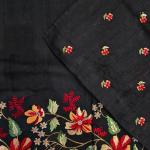 Glamorous Black Embroidery Work Tussar Silk Saree With Epiphany Blouse Piece