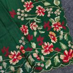 Scintillating Dark Green Embroidery Work Tussar Silk Saree With Luminous Blouse Piece