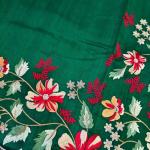 Scintillating Dark Green Embroidery Work Tussar Silk Saree With Luminous Blouse Piece