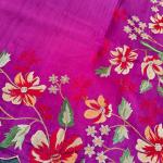 Prettiest Purple Embroidery Work Tussar Silk Saree With Verdant Blouse Piece