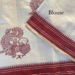 Flamboyant Off White Embroidery Work Tussar Silk Saree With Seraphic Blouse Piece