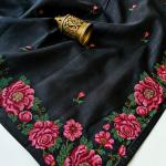Ethereal Black Embroidery Work Tussar Silk Saree With Artistic Blouse Piece