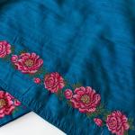 Susurrous Blue Embroidery Work Tussar Silk Saree With Glamorous Blouse Piece