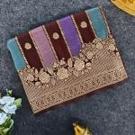 Sonorous Brown Pure Viscose Banrasi Silk Saree With Precious Blouse Piece