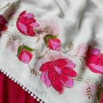 Mesmerising Off White Handwork Crush Silk Saree With Magnificat Blouse Piece