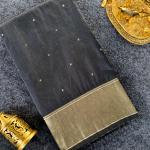 Panache Black Pure Zari Weaving Banarasi Silk Saree With Ravishing Blouse Piece