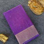 Woebegone Purple Pure Zari Weaving Banarasi Silk Saree With Palimpsest Blouse Piece