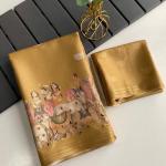 Smart Mustard Printed Dola Silk Saree With Adorning Blouse Piece