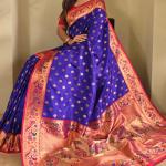 Mellifluous Royal Blue Paithani Silk Saree With Wonderful Blouse Piece