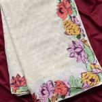 Efflorescence Off White Embroidery Work Georgette Saree With Bewitching Blouse Piece