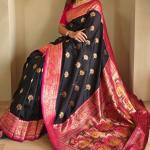 Sophisticated Black Soft Banarasi Silk Saree With Flaunt Blouse Piece