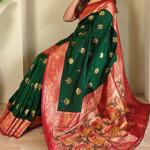 Surpassing Dark Green Soft Banarasi Silk Saree With Ravishing Blouse Piece