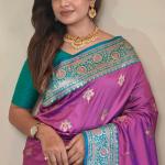 Sempiternal Pink Soft Banarasi Silk Saree With Denouement Blouse Piece