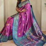 Sempiternal Pink Soft Banarasi Silk Saree With Denouement Blouse Piece