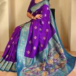 Splendiferous Purple Soft Banarasi Silk Saree With Enchanting Blouse Piece