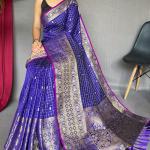 Girlish Royal Blue Soft Banarasi Silk Saree With Outstanding Blouse Piece