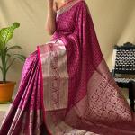 Entrancing Dark Pink Soft Banarasi Silk Saree With Glorious Blouse Piece