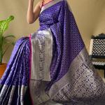 Murmurous Royal Blue Soft Banarasi Silk Saree With Lassitude Blouse Piece